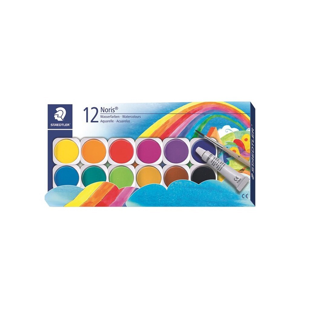Staedtler Noris Maleskrin M/Pensel 12 ass./Boks