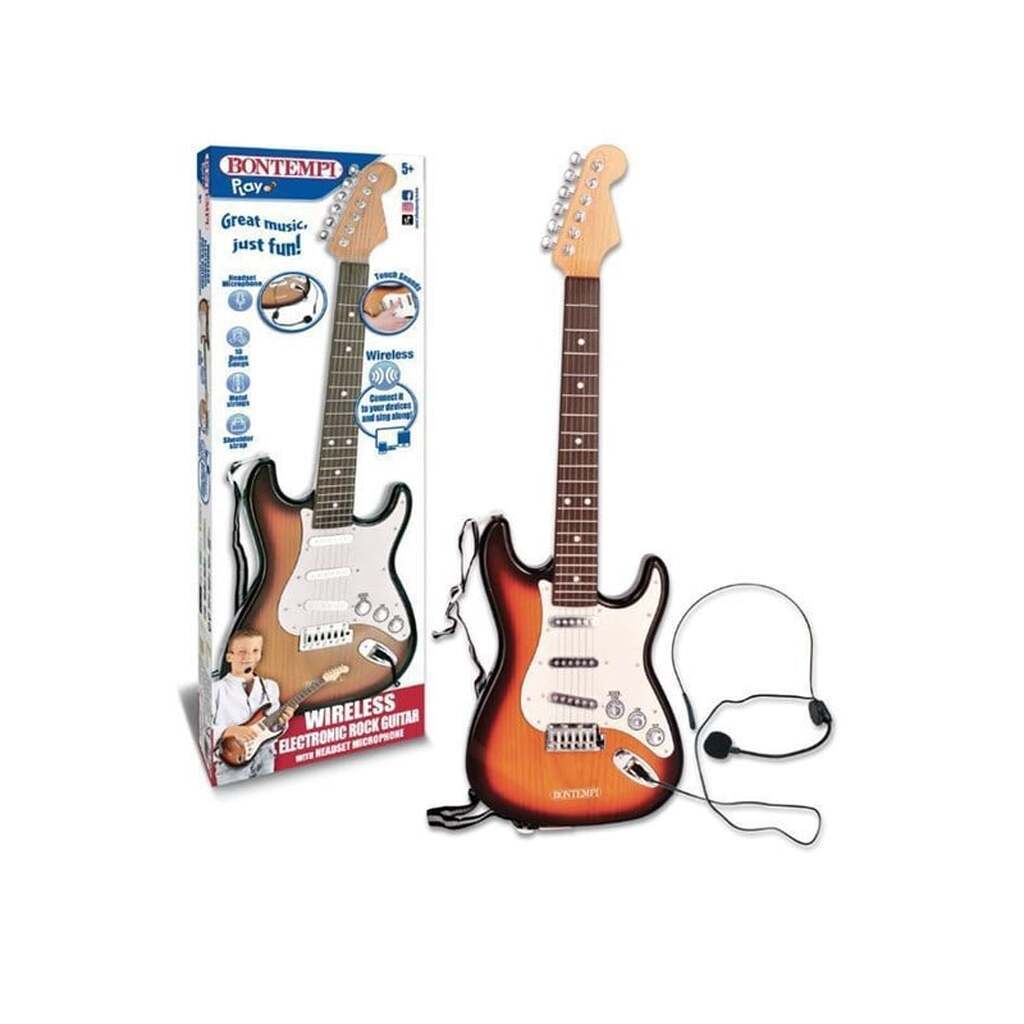 Bontempi Elektrisk rockguitar med headset