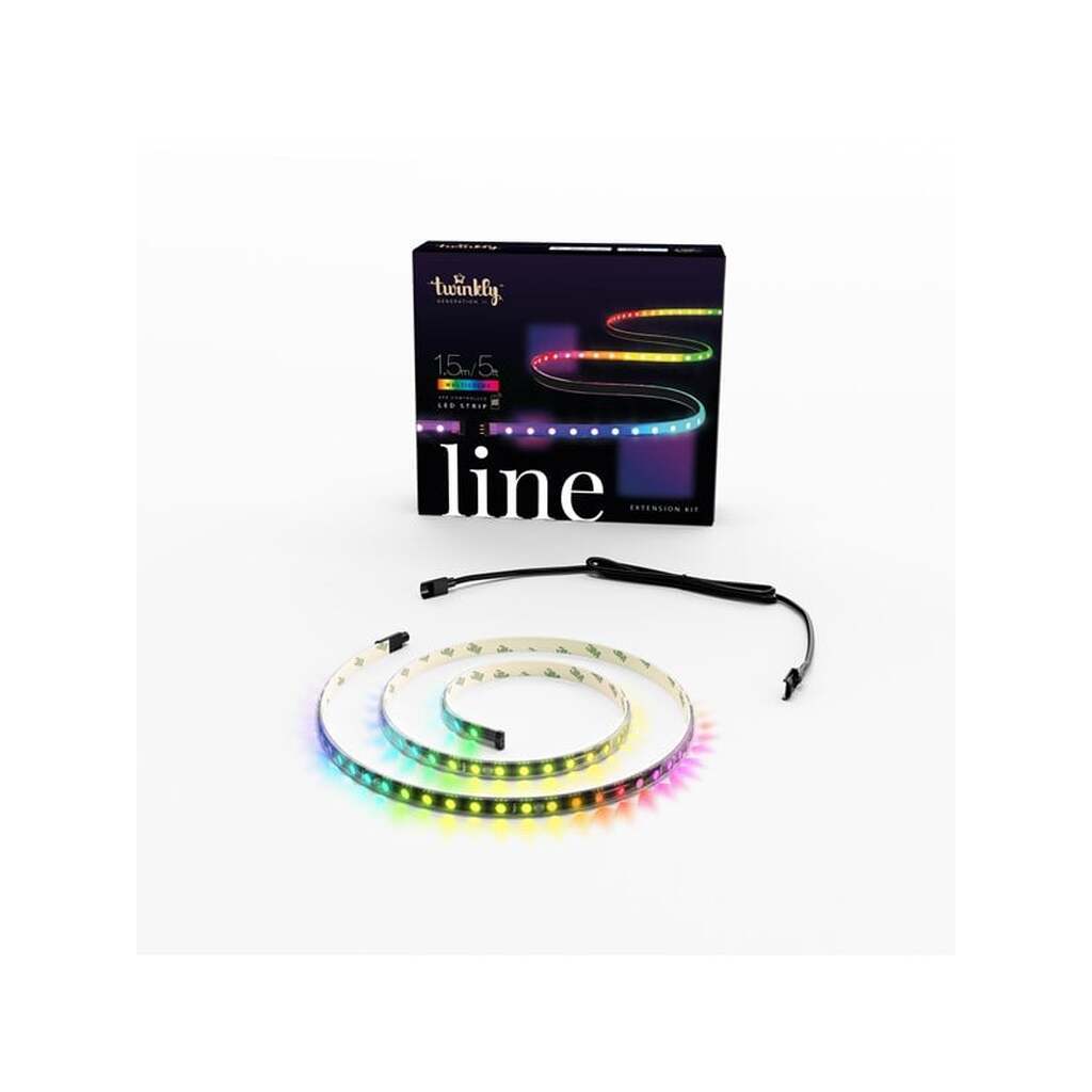 Twinkly Line Extension - App-controlled RGB LED light strip. 1.5 Meters. Black Strip.