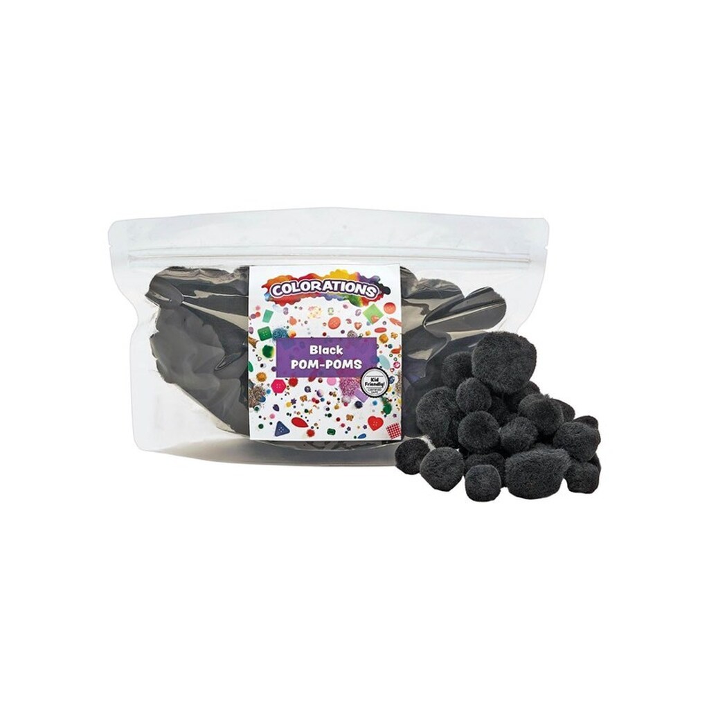 Colorations - Pom Poms Black 100pcs.