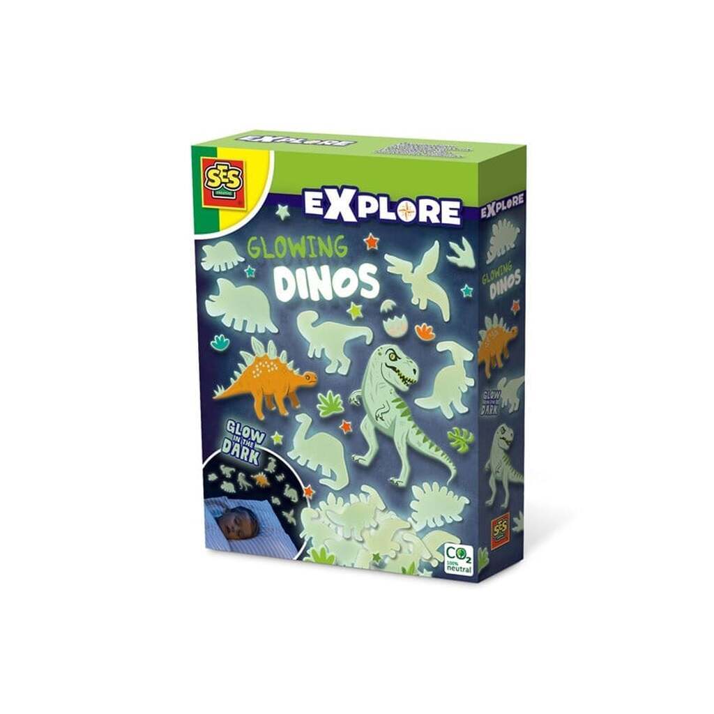 SES Creative Glowing dinos - Glow in the dark Cool dino themed bedroom decoration