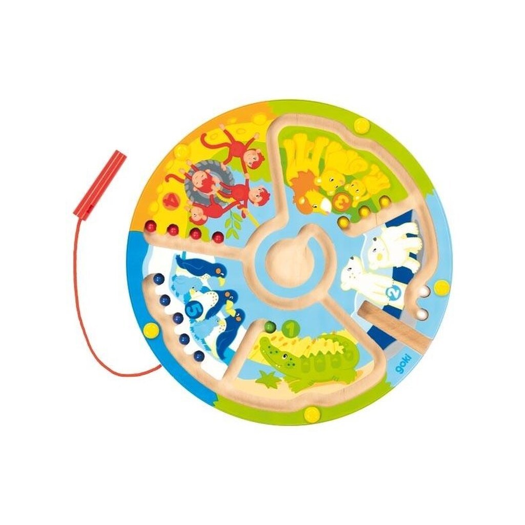 Goki Wooden Magnet Maze Learning to Count in the Zoo
