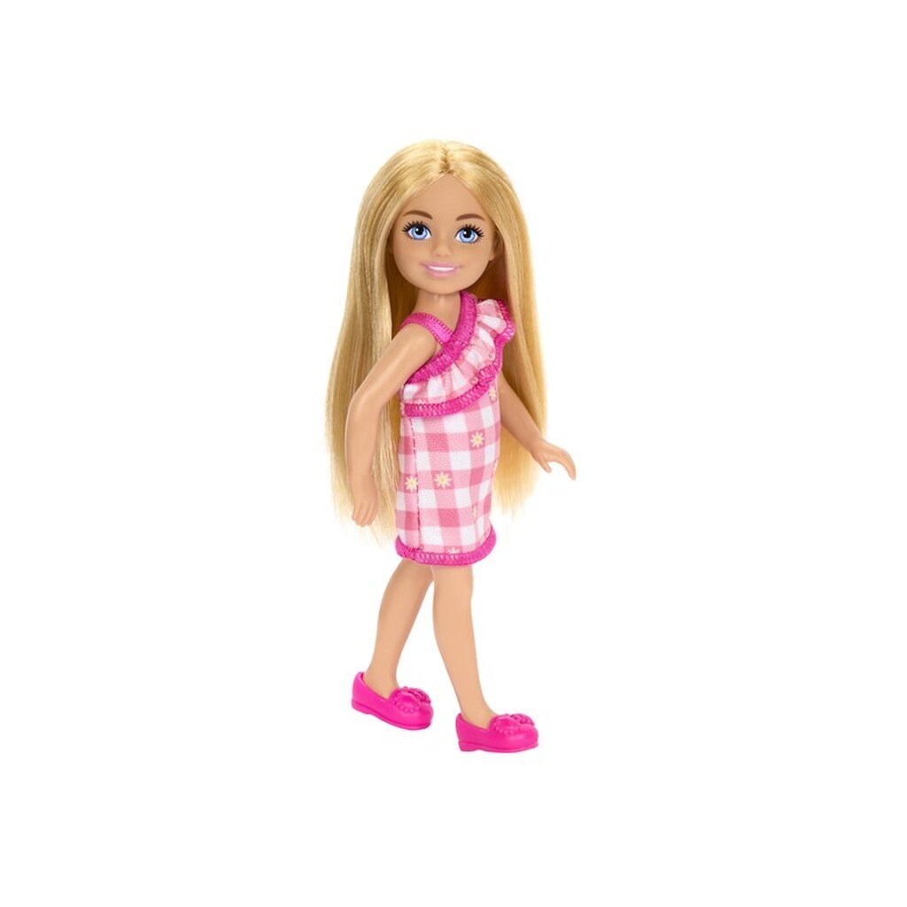 Barbie Chelsea Doll - Checked Dress with Blonde Hair &amp; Blue Eyes