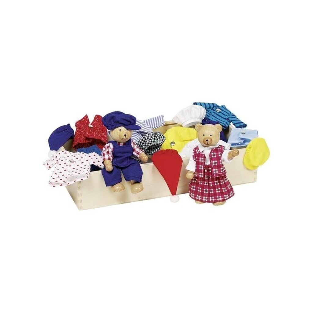 Goki Dollhouse Bear Dolls + Clothes