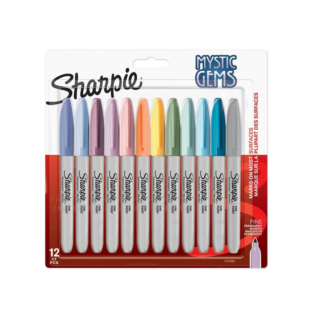 Sharpie Permanente Markers | Mystic Gem Special Edition | Fin spids | Assorterede farver | 12 Stk