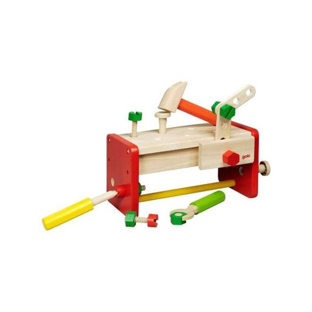 Goki Wooden Workbench and Toolbox 2in1