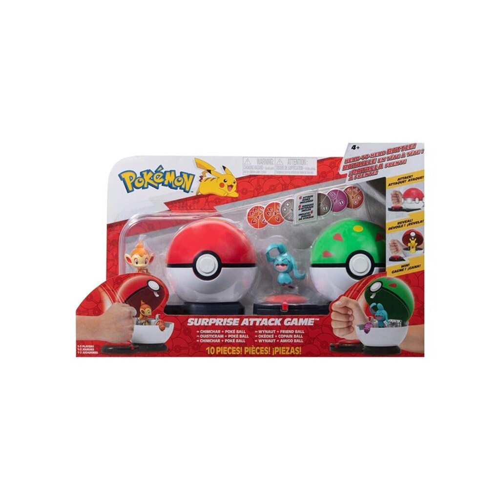Pokemon Surprise Attack Game - Chimchar Poké Ball &amp; Wynaut Friend Ball