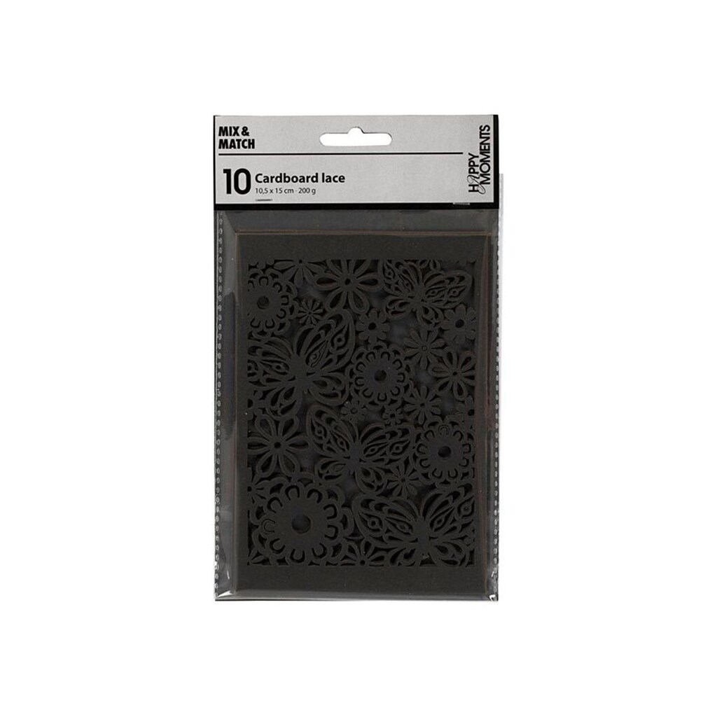 Creativ Company - Patterned Cardboard Black 10 pcs.