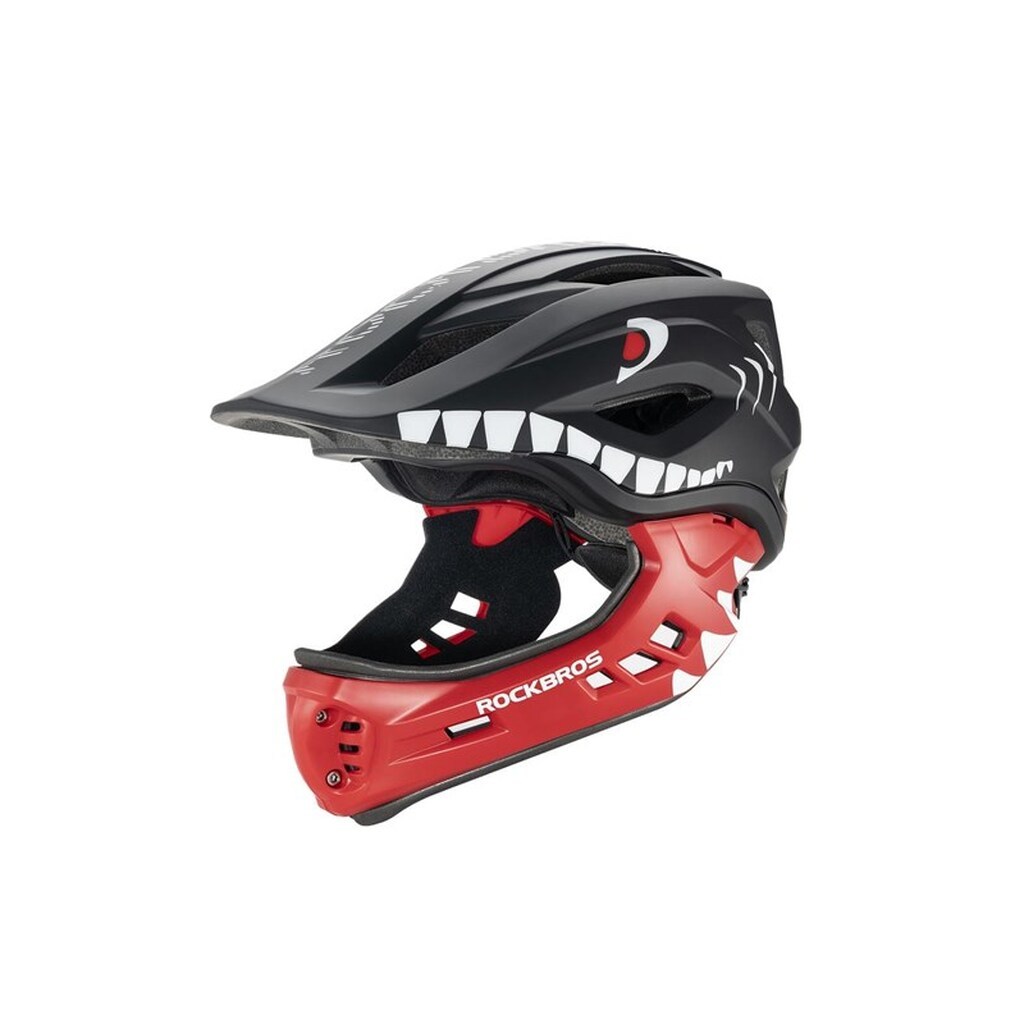 Rockbros TT-32005 Shark Children's Bike Helmet with Detachable Jaw Size M (54-58) - Black