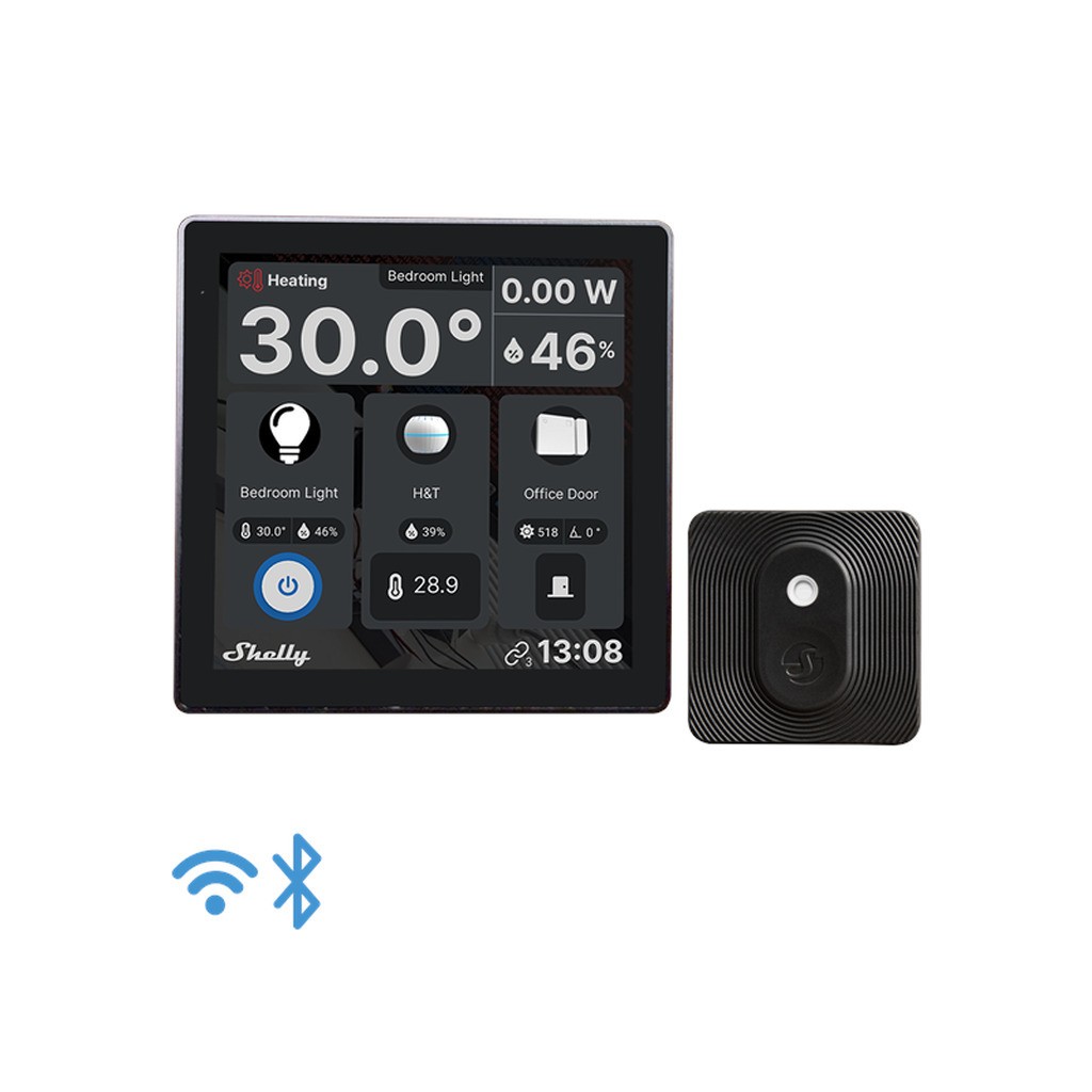 Shelly Wall Display Black + BLU H&amp;T Black - WiFi touch skærm