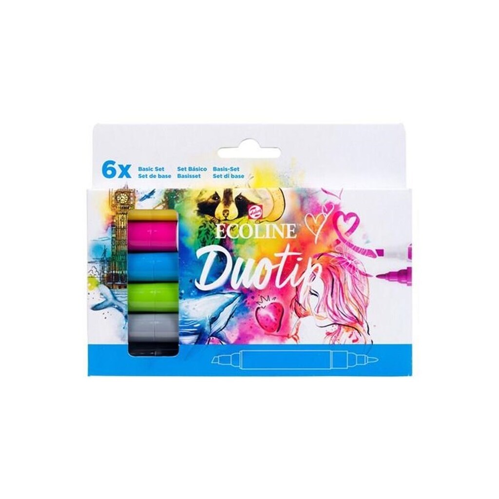 Talens Ecoline Duotip Markers Basic set 6 pcs.