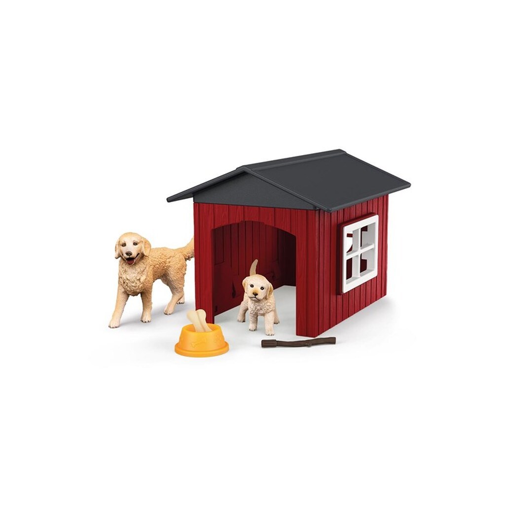 Schleich Farm World Dog Kennel with Golden Retriever