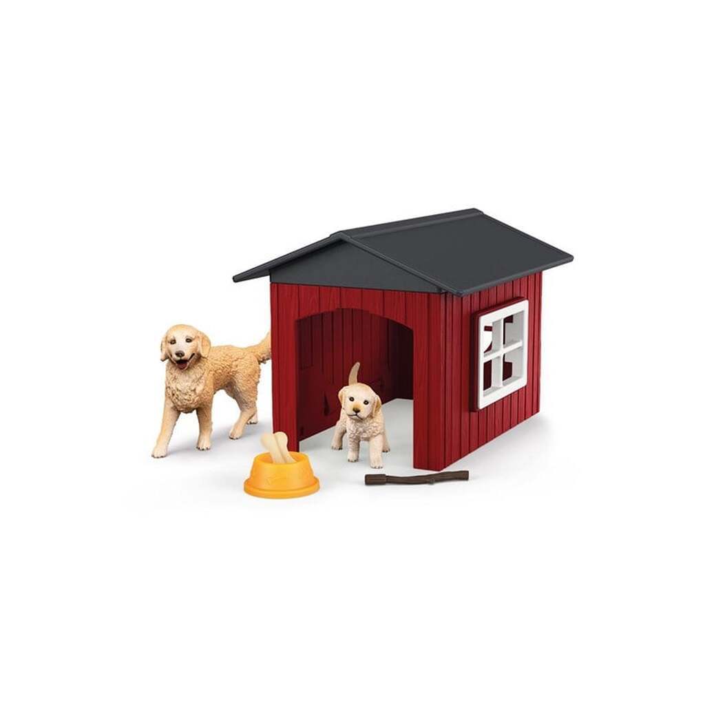 Schleich Hundekennel med 2 golden retrievere
