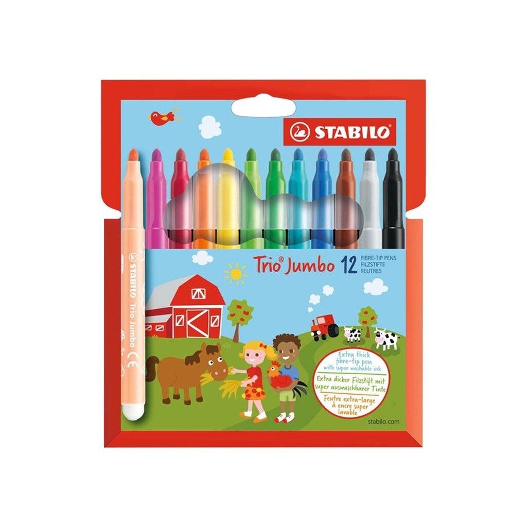 STABILO Trio Jumbo - Felt-tip pen - Set of 12 pieces
