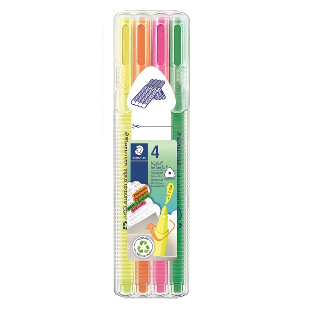 Staedtler Triplus Textsurfer Inkjet 1-4mm 4 ass/boks