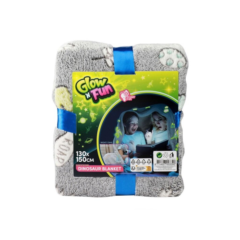 Toi-Toys Glow N Fun Glow in the Dark Blanket Dino 130x150cm