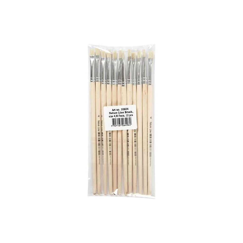 Creativ Company Wooden brushes No. 4 short handle 12pcs.