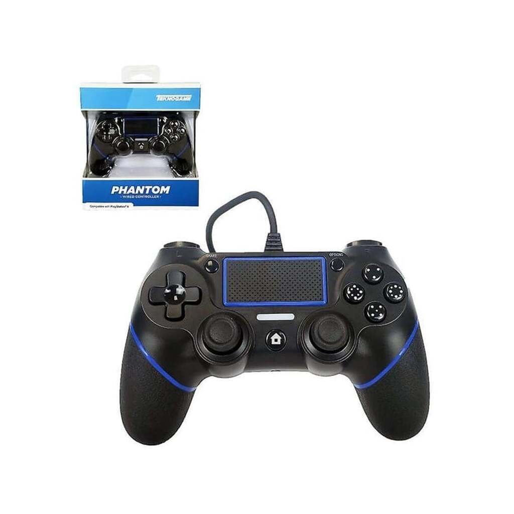 TeknoGame Phantom P4 - Black - Wired Controller - Sony PlayStation 4