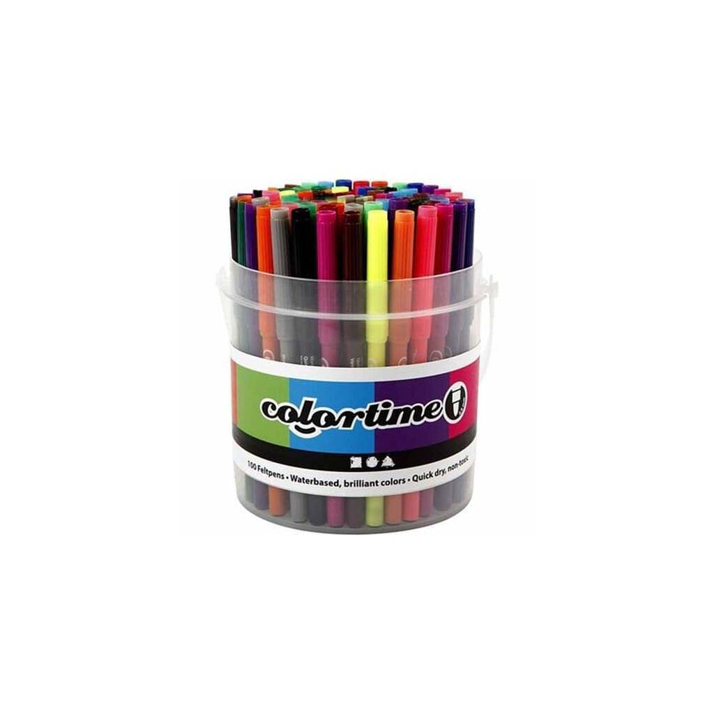 Creativ Company Bucket with 100 pens 18 colors