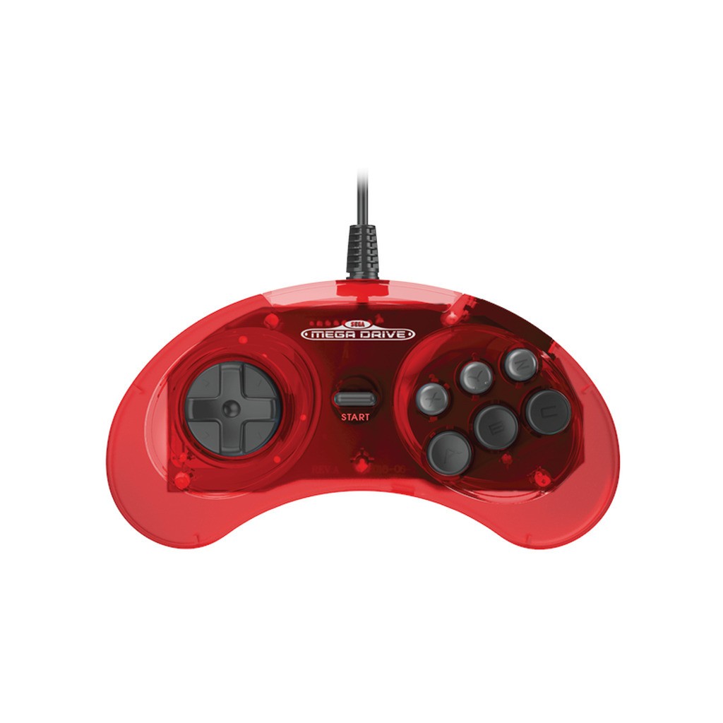 Retro-Bit Crimson Red - Wired Controller - Sega Mega Drive