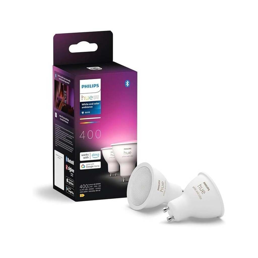 Philips Hue White and color ambiance GU10 intelligent spotpære (2-pakke)