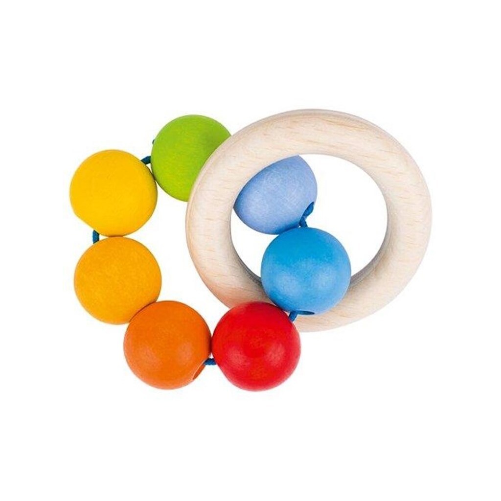 Goki Wooden Gripping Ring Rainbow