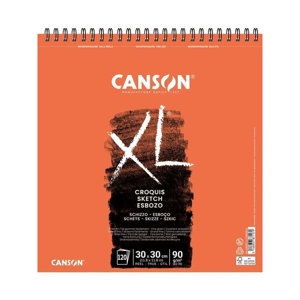 Canson XL Croquis FG 30x30 cm 90G Spiral 120 SH
