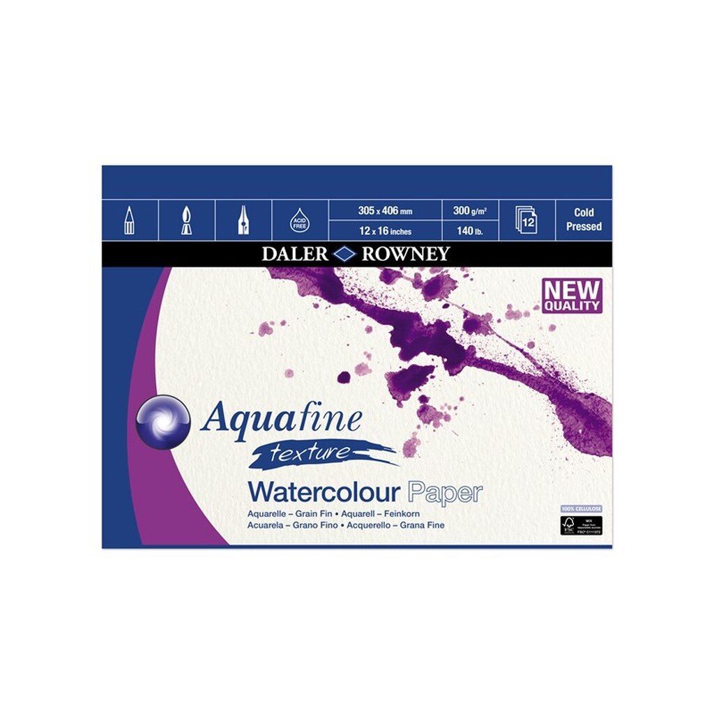 Daler-Rowney Aquafine CP Pad 12 Sheets 300G 16x12"