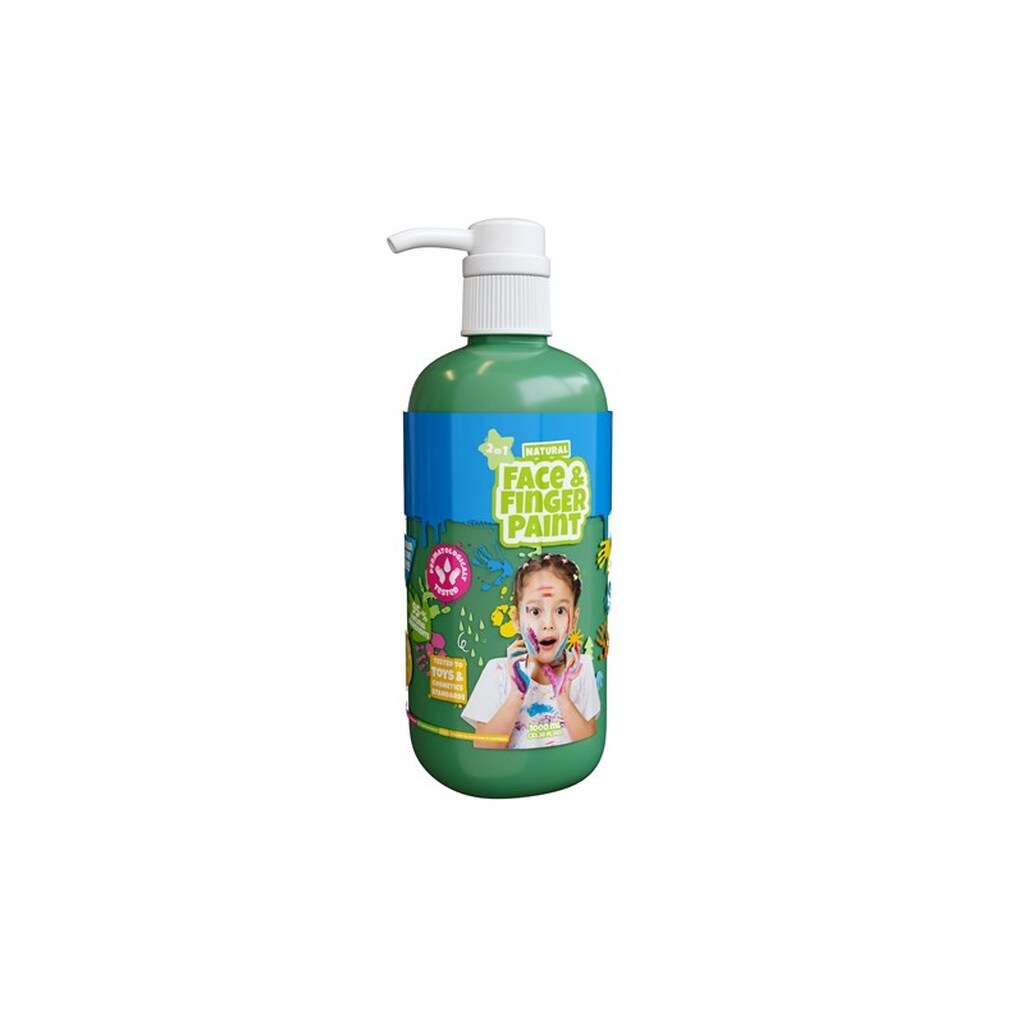 Natural Face &amp; Finger Paint Green 1000ml Bottle Dispenser