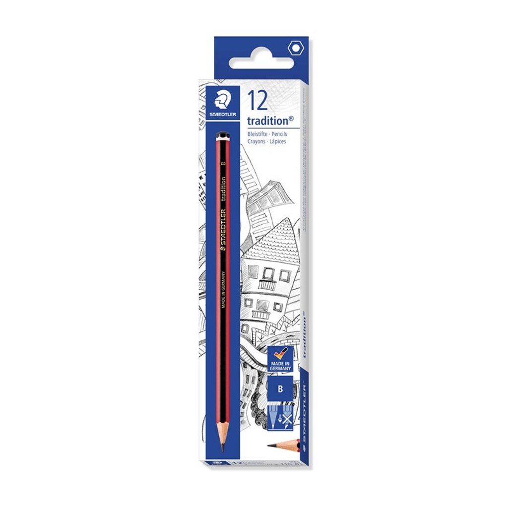 Staedtler TRADITION BLYANT B, ÆSKE 12 STK