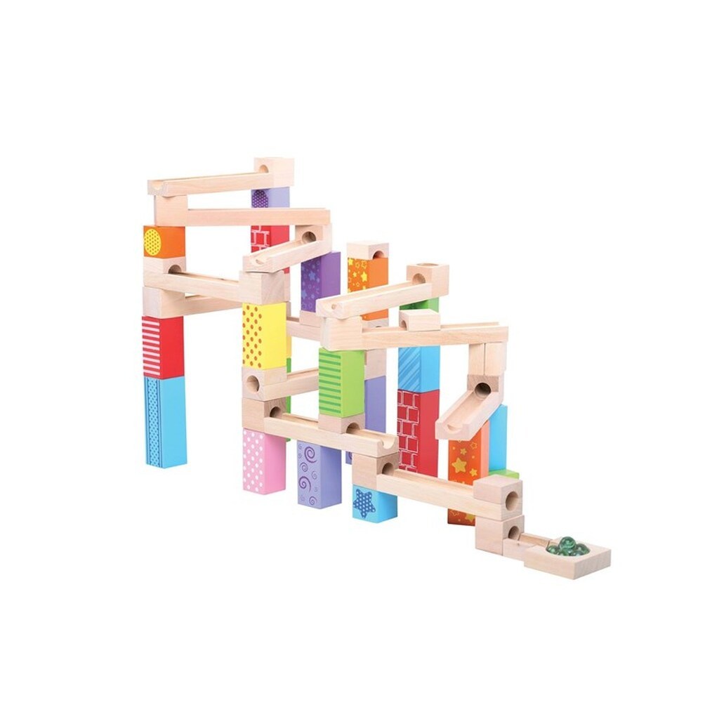 Bigjigs Wooden Marble Track 53pcs