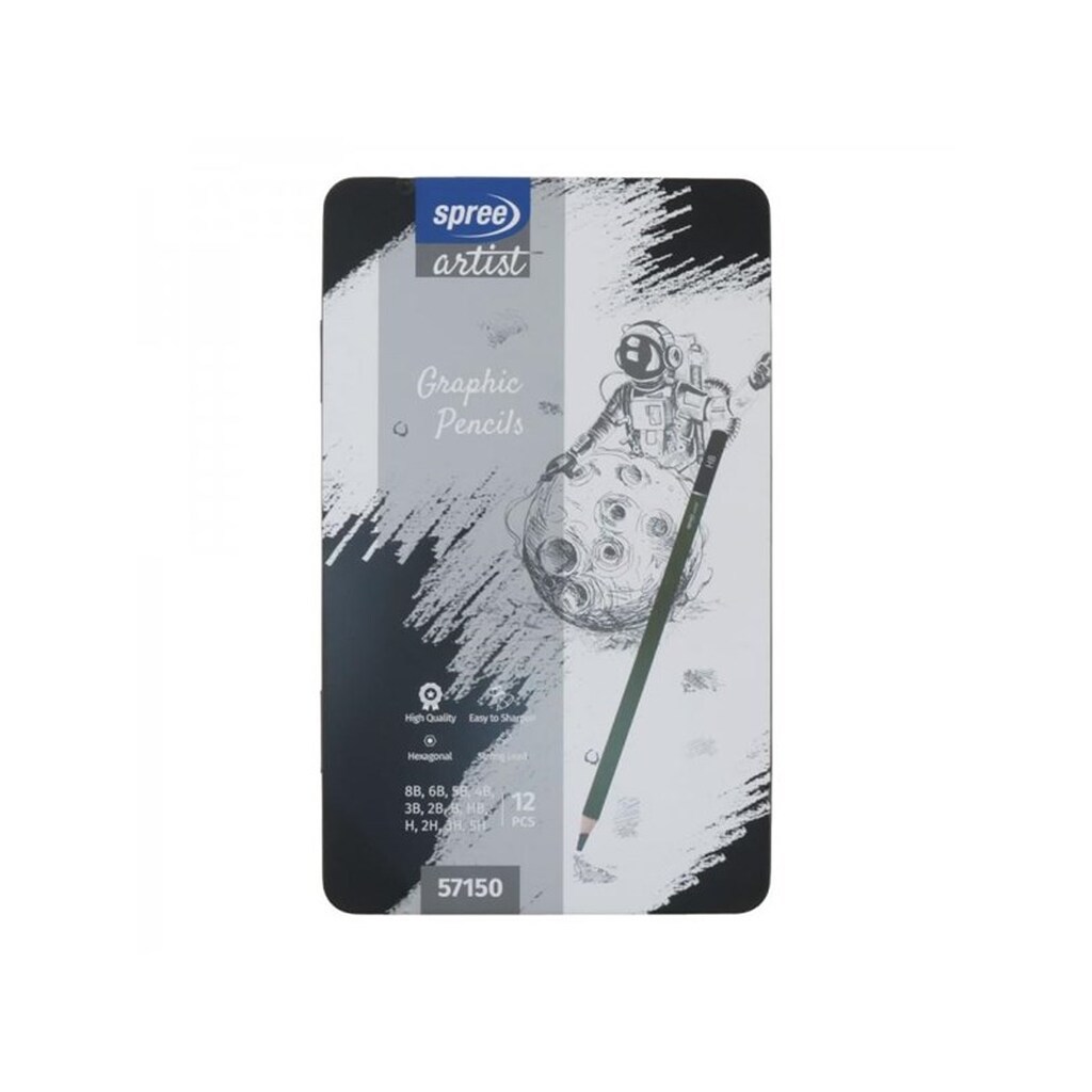 SPREE Skitseblyanter 12 hårdheder 8B-5H