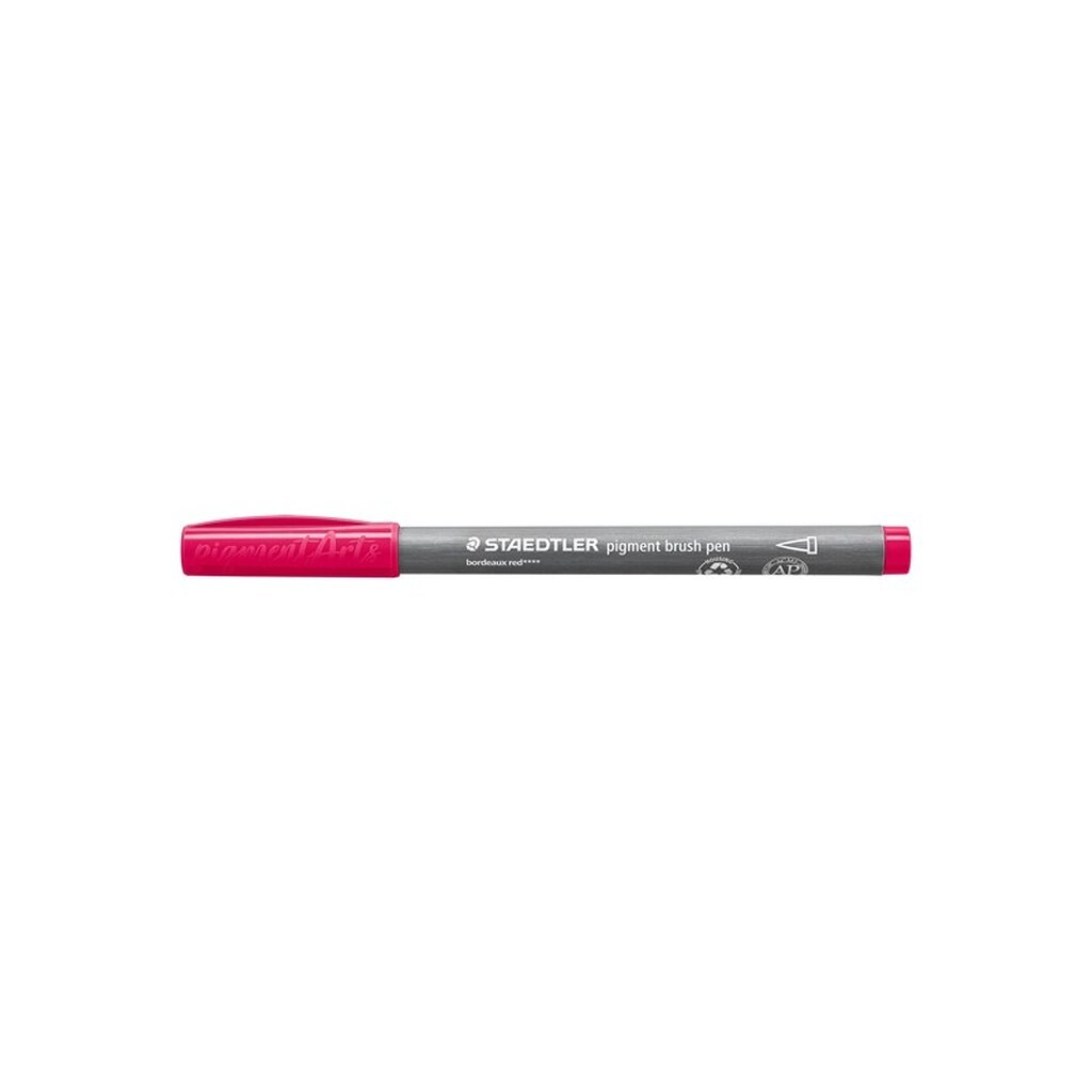 Staedtler BRUSH PIGMENT PEN, ÆSKE 10 STK, BORDEAUX rød