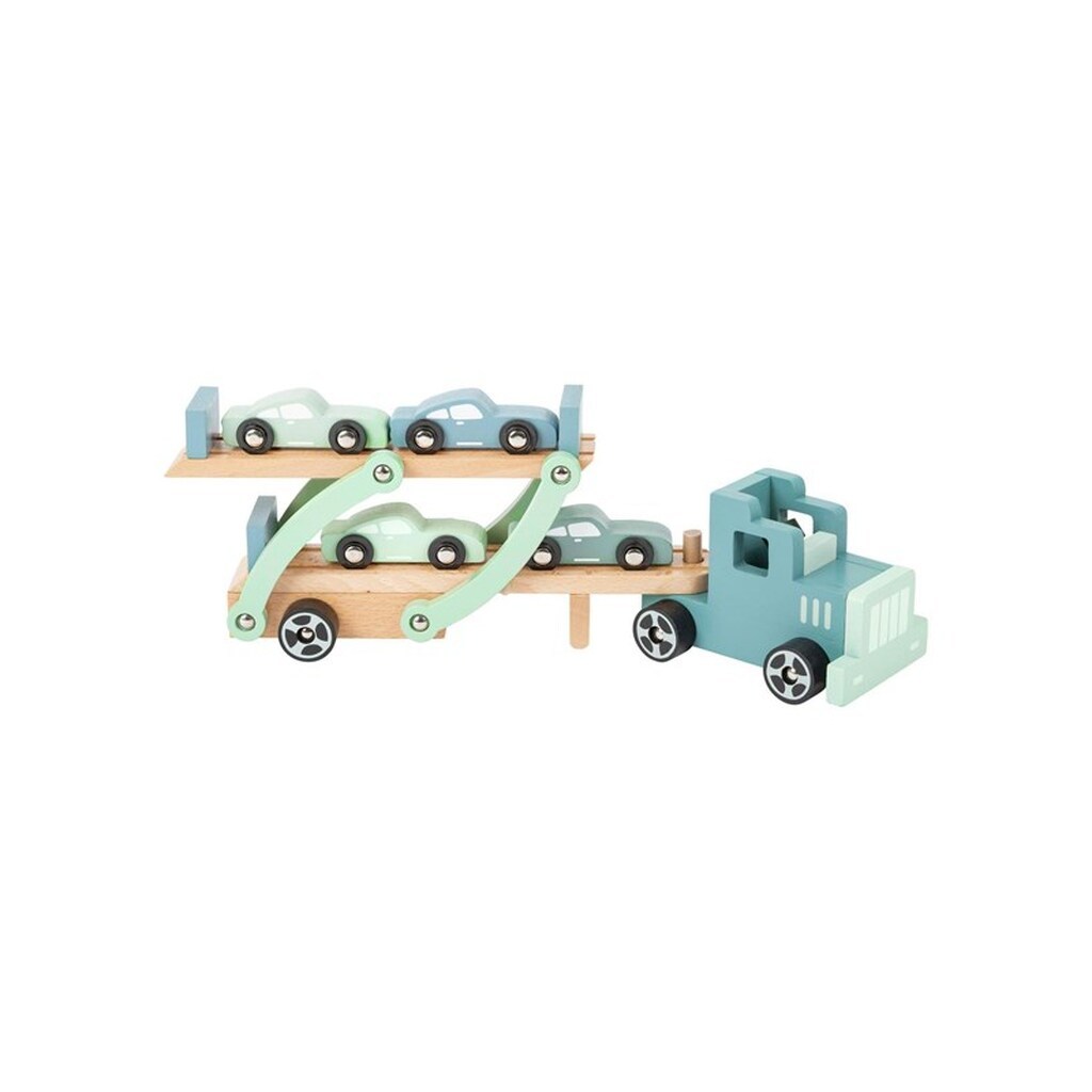 Small Foot - Wooden Truck Transporter Chicago with Cars 9dlg.