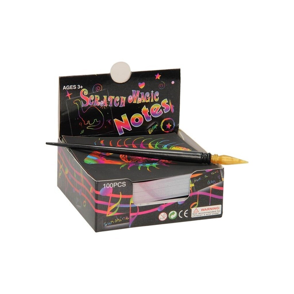 Pocket Money Magic Color Scratch Notes with pen. 100 Sheets