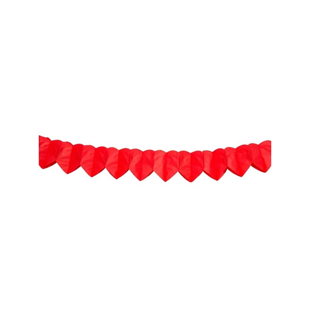 Folat BV Paper Mini Garland - Red Heart 2mtr.
