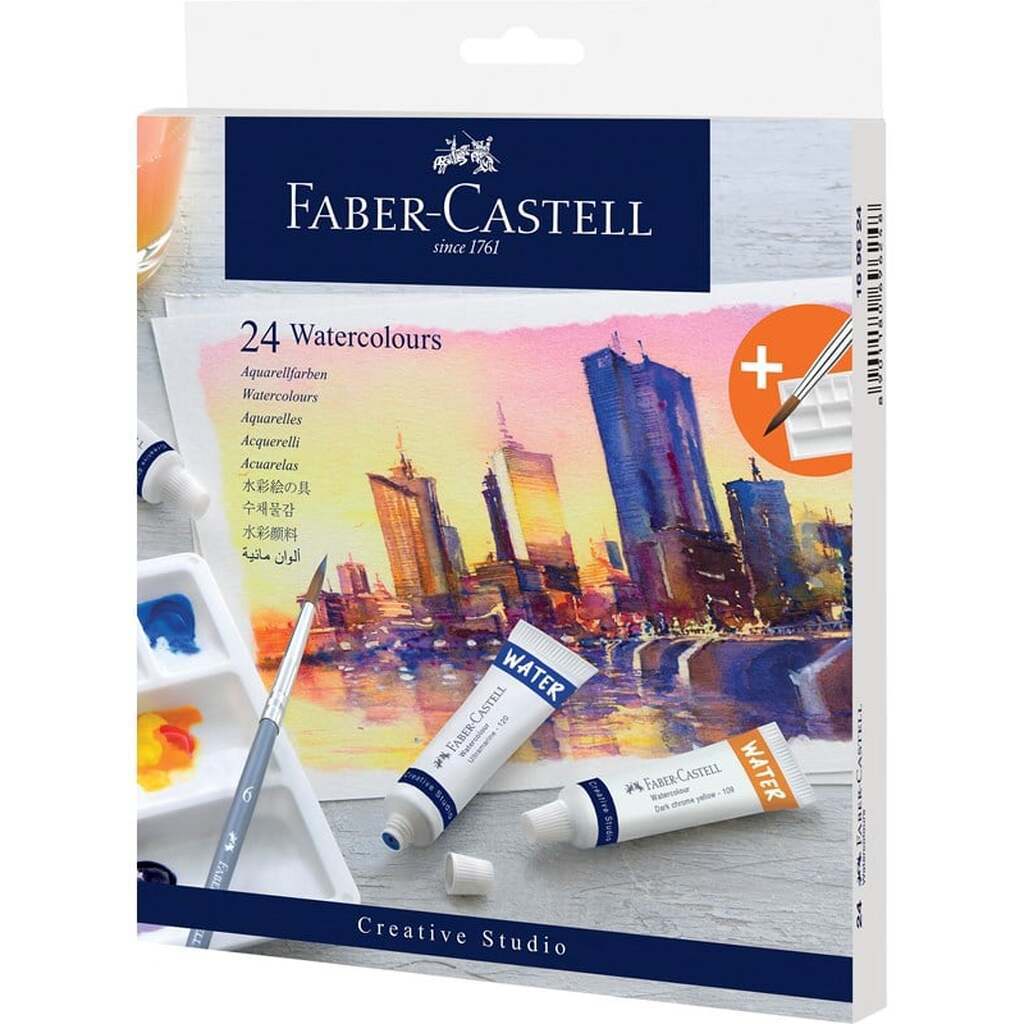 Faber-Castell Startersæt Vandfarver i tube 24 ass