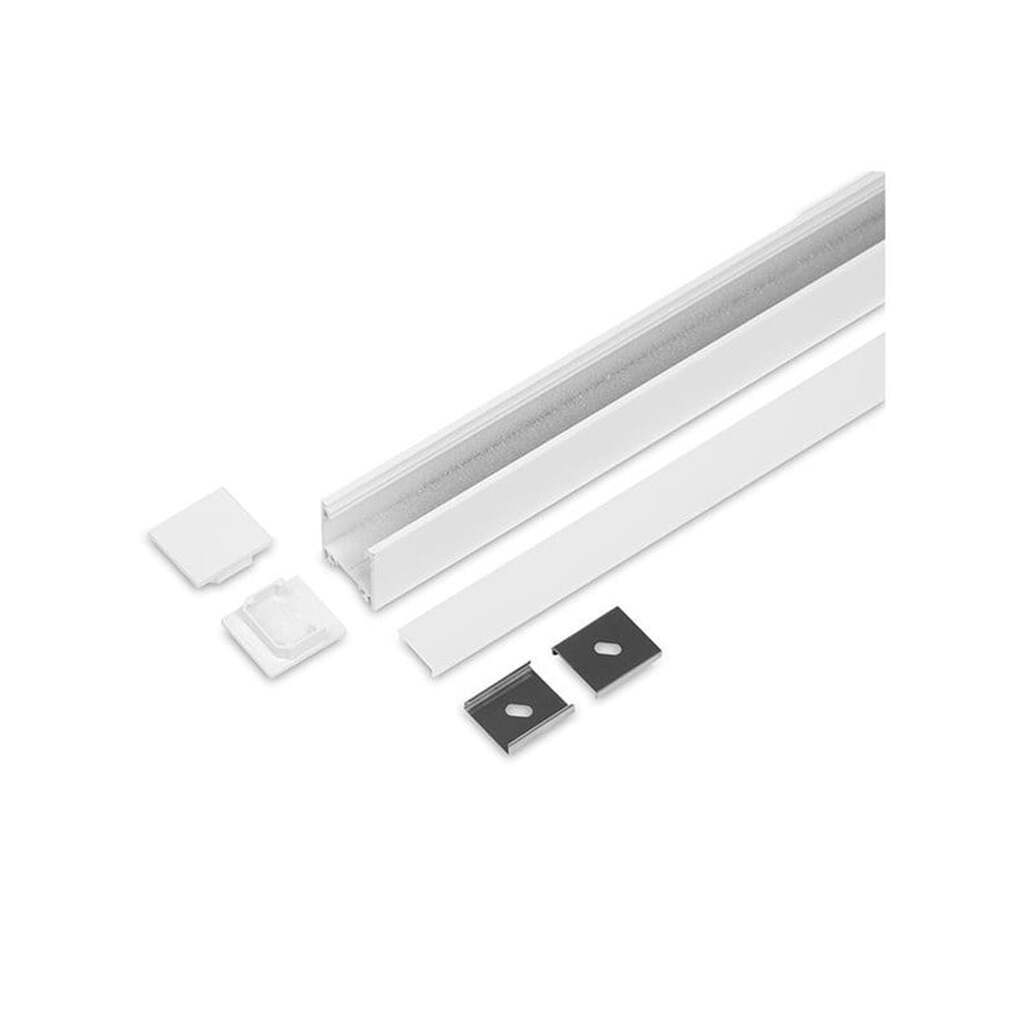 Light Solutions Aluminiumsprofil - Model L - 20mm LED strip - Hvid