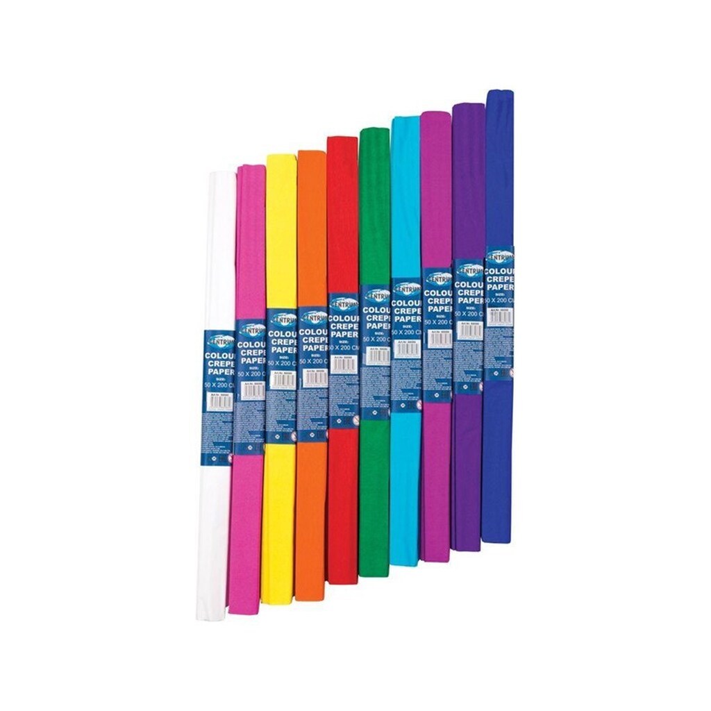 CENTRUM Crepe Papir 50cm*2m. ASS.10 rll.