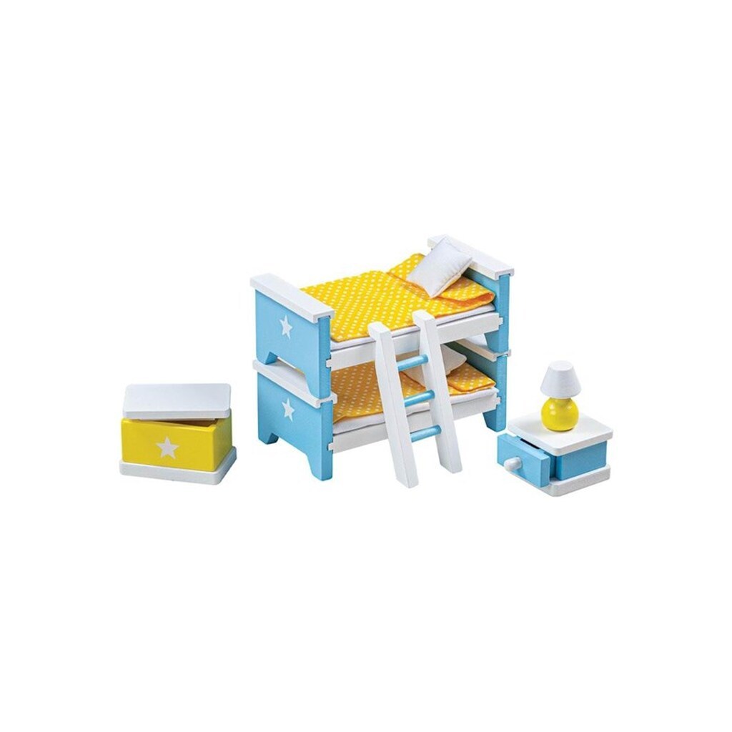 Tidlo Wooden Dollhouse Furniture Child&apos;s Bedroom 3 Pieces.