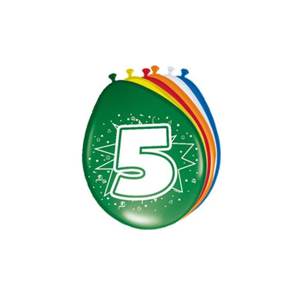 Folat BV Number Balloons 5 years 8pcs.