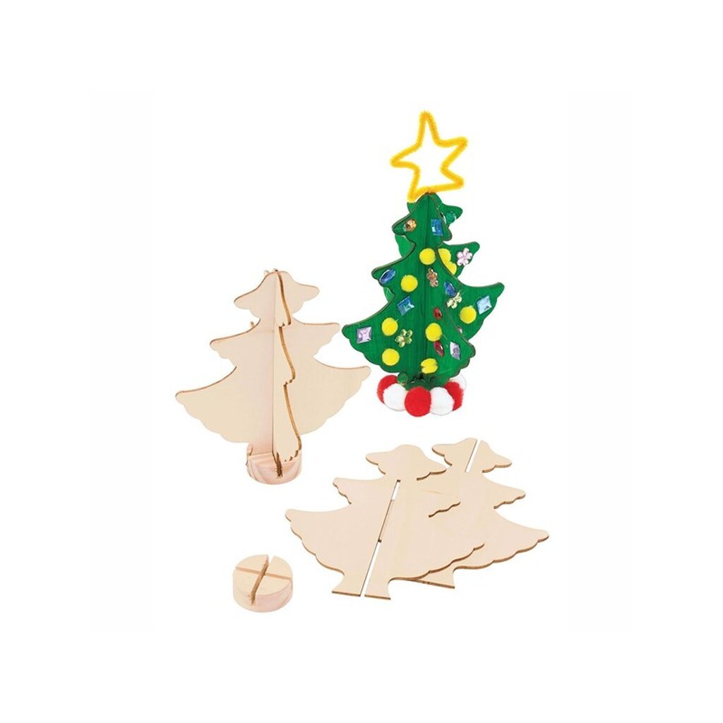 Colorations Make your own Wooden Christmas Tree Set of 12