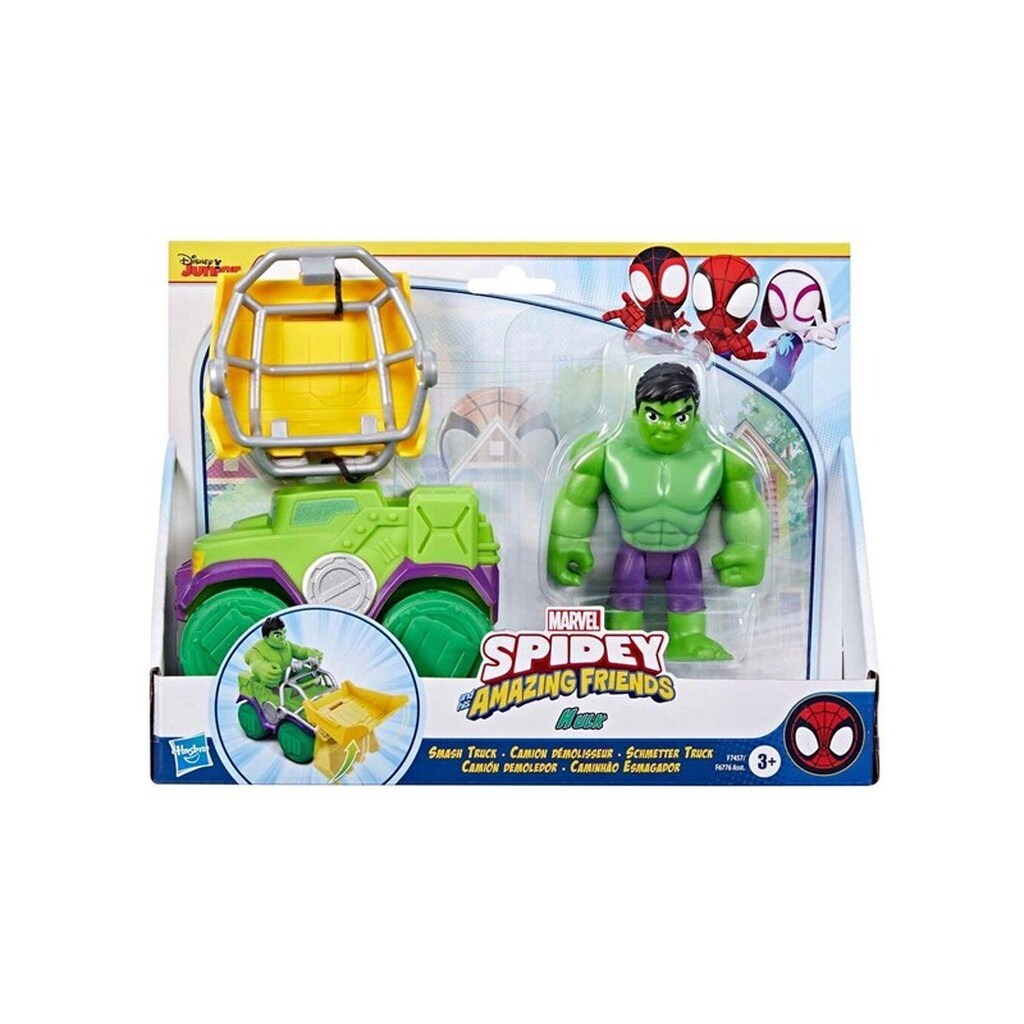 Spidey and His Amazing Friends Vehicle &amp; 10 cm Hulk