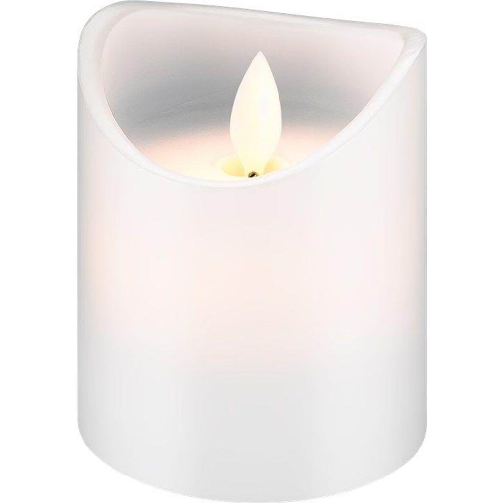 Pro LED white real wax candle 7.5 x 10 cm
