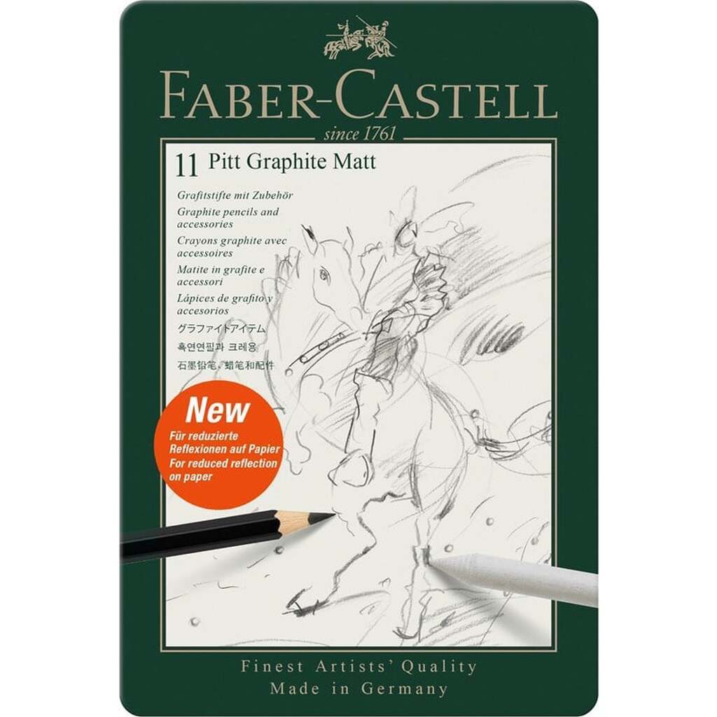 Faber-Castell Pitt graphite mat pencil 11 ass tin