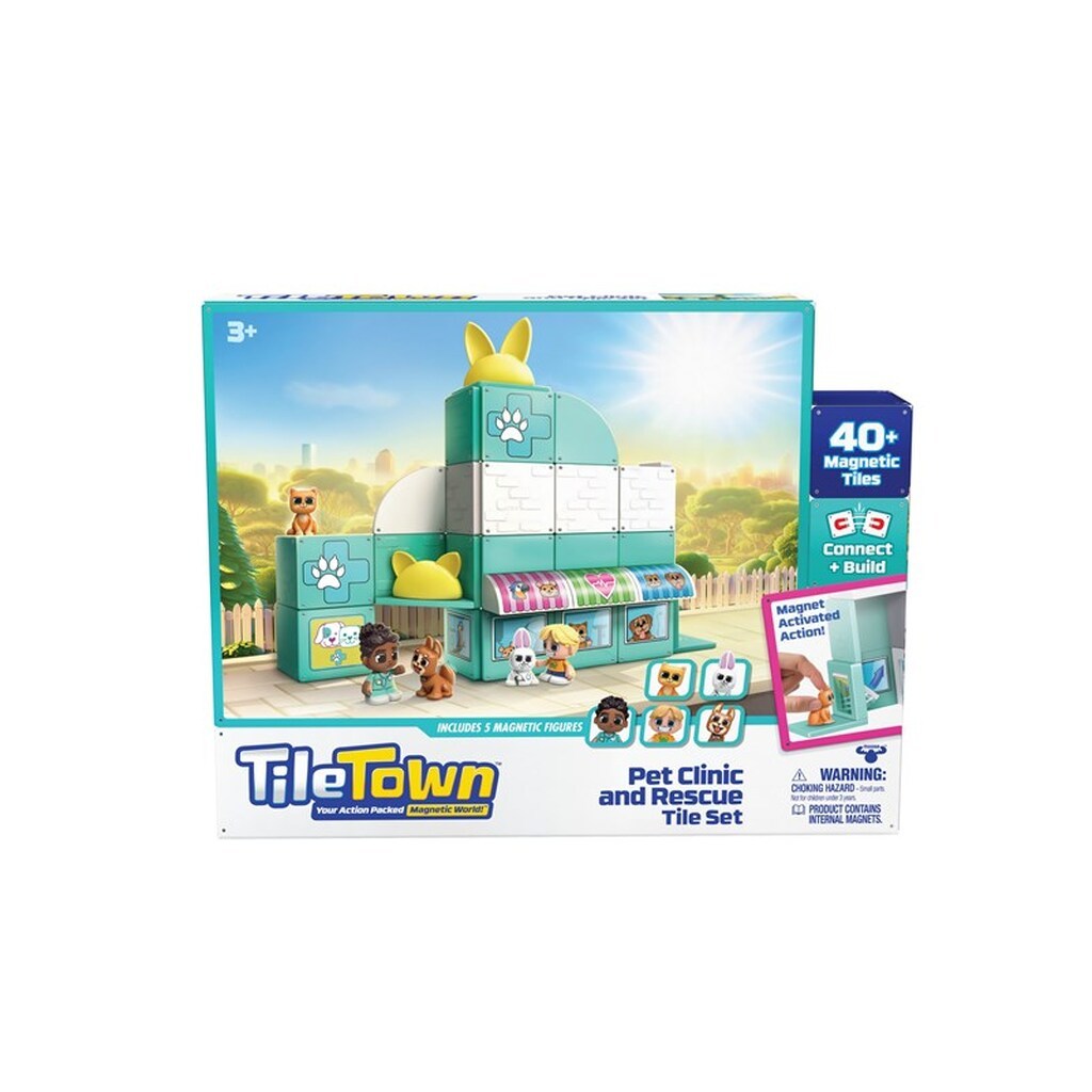 Tile Town Dyrelægeklinik, Magnetisk byggesæt 44 dele