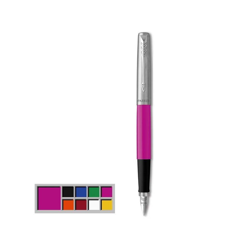 Parker Jotter Originals-fyldepen, klassisk magenta lakering, medium spids, blå refill