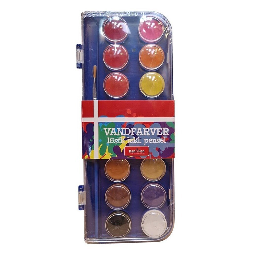 Hobby Mate Farvelade 16 farver + pensel.
