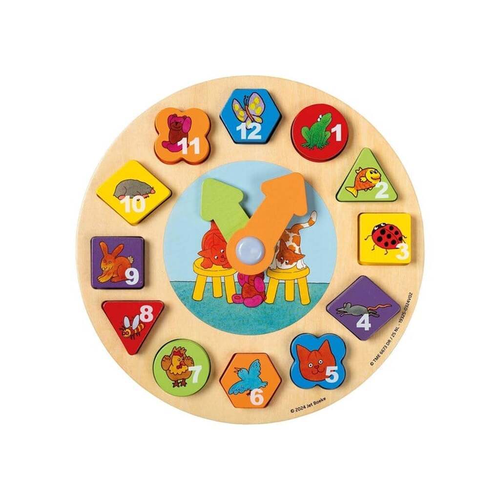 Bambolino Toys - Dikkie Dik Wooden Learning Clock 12 pcs.