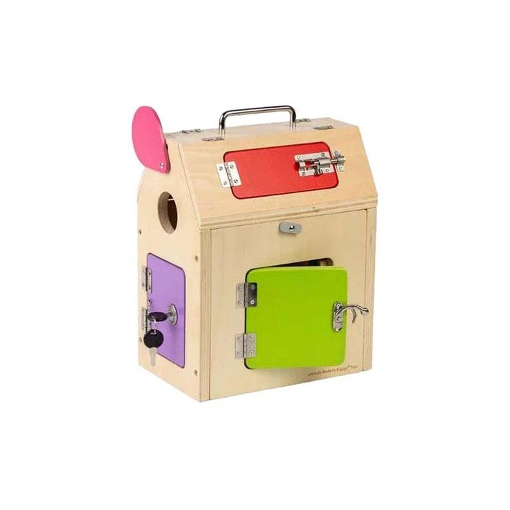Bigjigs Wooden House with Locks and Bolts 5pcs.